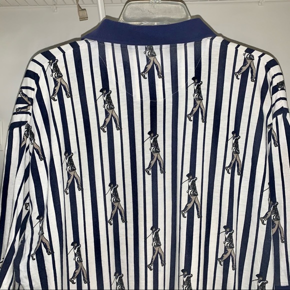 Vintage 90s Golf Polo Shirt Striped Mens XL - Picture 5 of 6